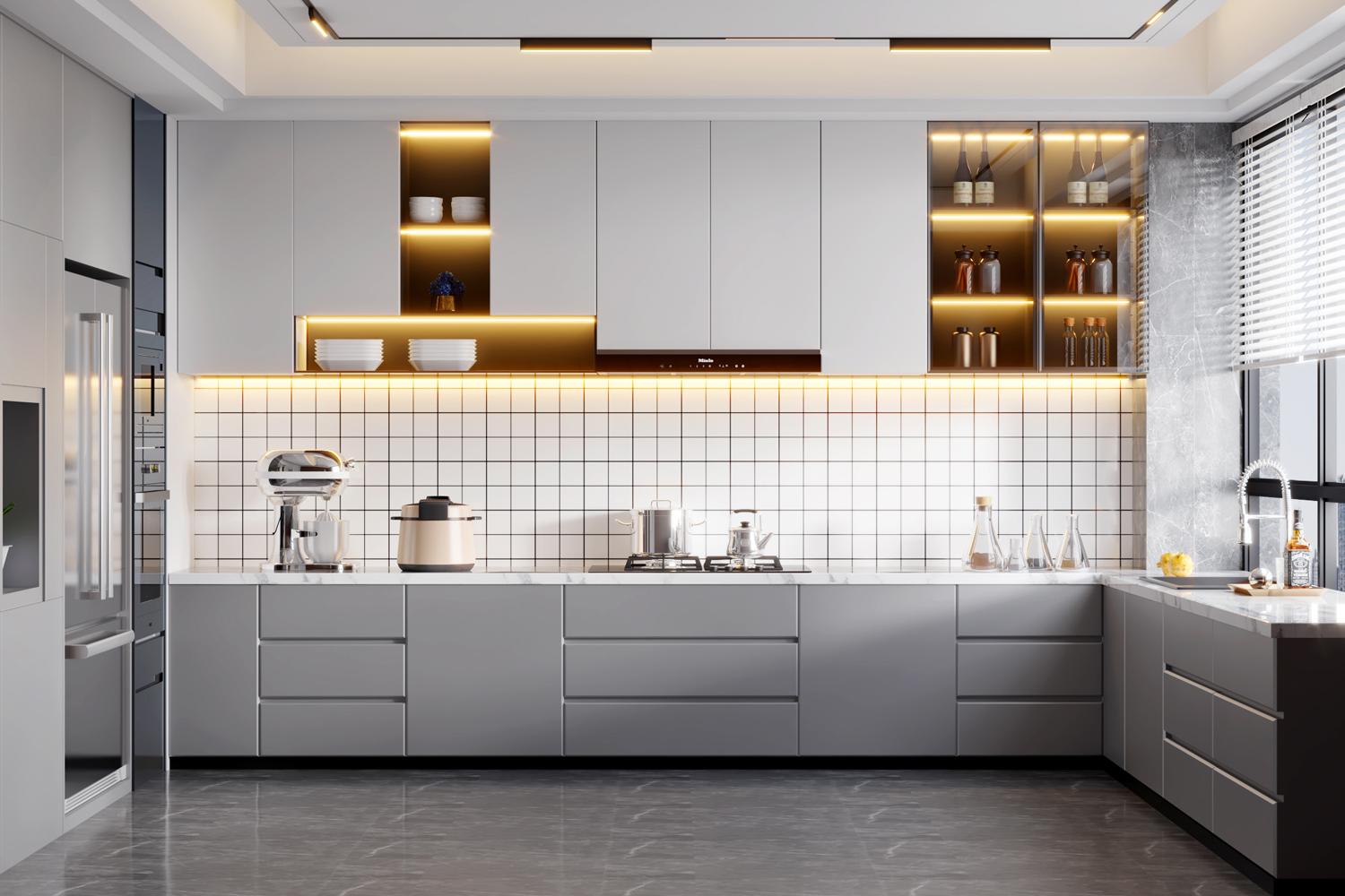 Kitchen Cabinet Custom Lacquer Smooth Finish Modern Look