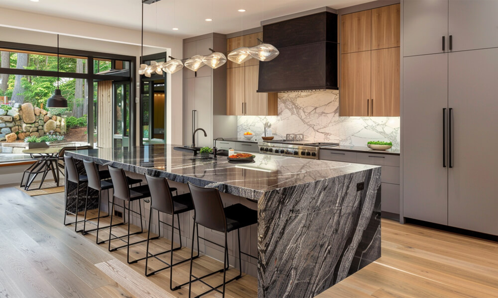 Kitchen Cabinets Stylish Veneer Finish Modern Design Customized Layout Durable Cupboards for Organized Cooking