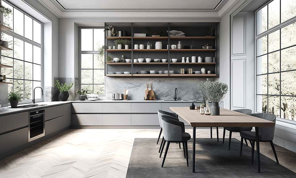 Kitchen Cabinet Smooth Lacquer Finish Modern Design Functional Layout Eco-friendly for High-End Kitchen Spaces