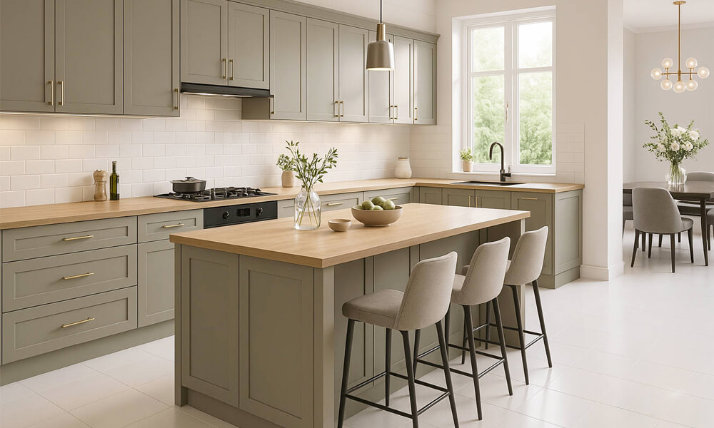 Modern Kitchen Cabinet Bright Lacquer Finish Contemporary Design Elegant Style Durable Cupboard for Homes
