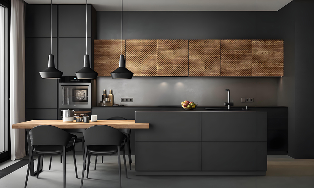 Modern Kitchen Cabinet with Smooth Lacquer Finish Space-saving Design Eco-friendly Cupboard for Contemporary Homes