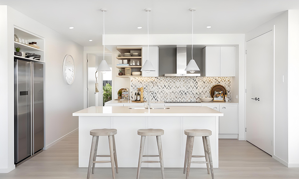 Modern Kitchen Cabinet with Island Smooth Lacquer Finish Functional Design Smart Storage for Minimalist Homes