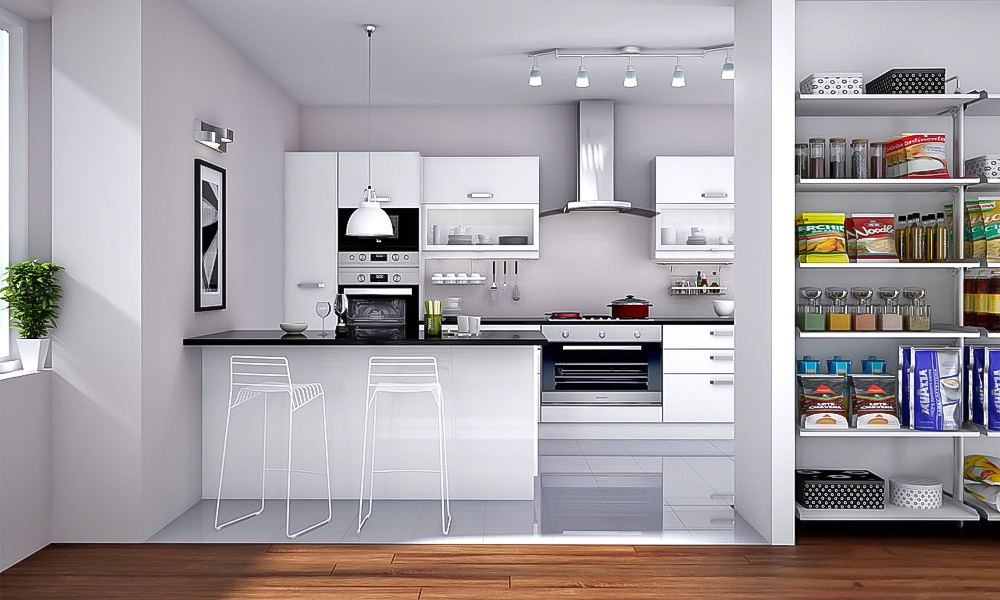 Kitchen Cabinet Sleek Lacquer Finish Fingerprint-resistant Surface Minimalist Style Cupboards for Modern Home Living