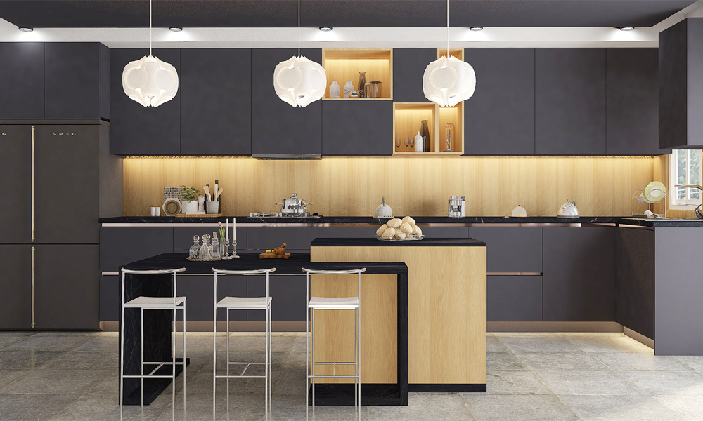 Kitchen Cabinets with Smooth Lacquer Finish Reinforced Shelving and Anti-Slam Drawer Systems Elegant Style for Modern Kitchens