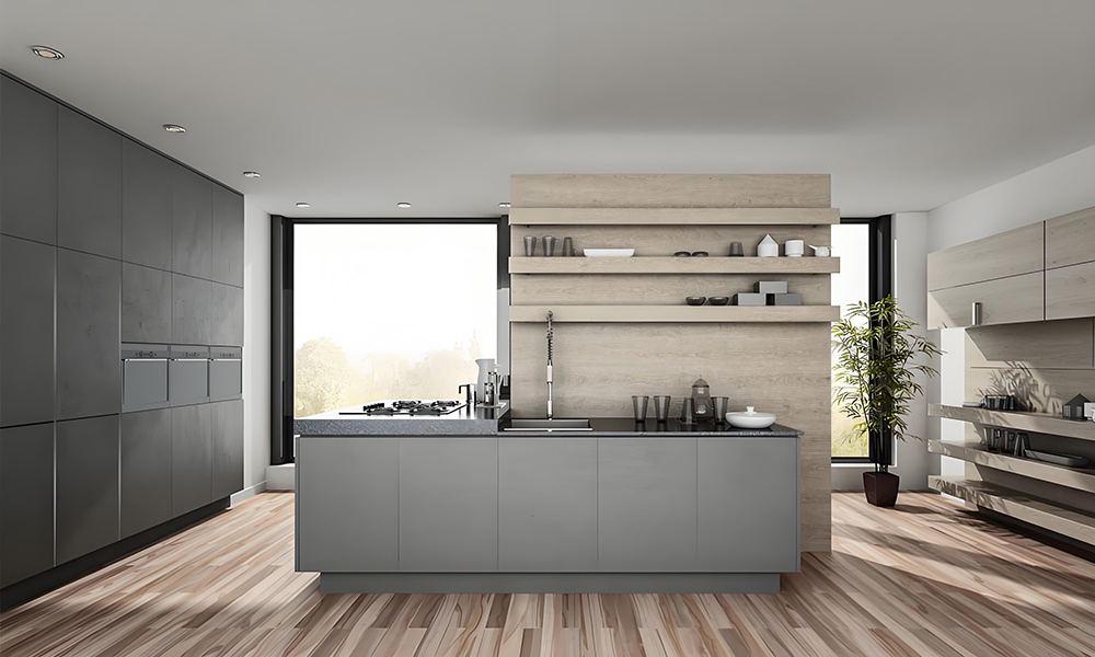 Modern Kitchen Cabinet Luxury Lacquer Finish Mold-Proof Material Functional Design for High-End Residences
