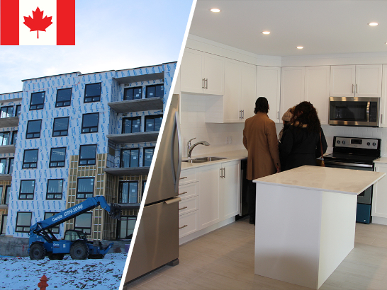 Custom Canada apartment kitchen cabinets designed for modern residential projects.