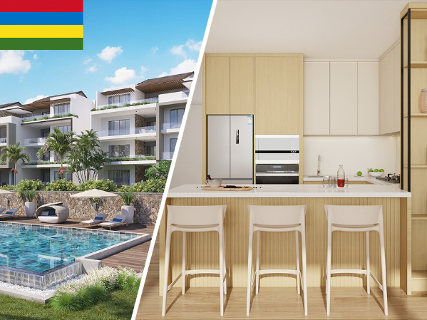 Custom cabinets installed in the MAURITIUS Kitchen Cabinet Project for modern apartments.