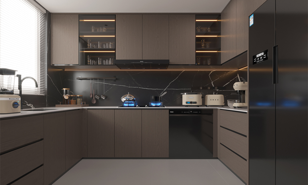 Kitchen Cabinet Veneer Finish Modern Style Modular Functionality for Renovated Homes