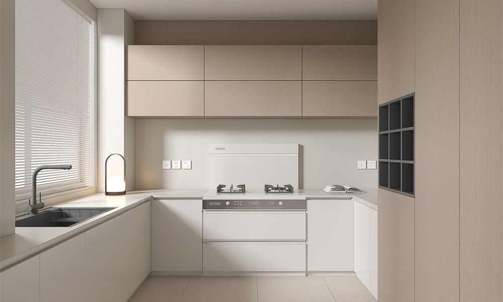 Modern custom kitchen cabinet built with premium kitchen cabinet materials for coastal areas, offering superior humidity resistance and elegant design.