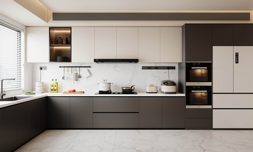 Modern Kitchen Cabinet Matte Lacquer Finish Premium Space-saving Design for Residences Kitchen
