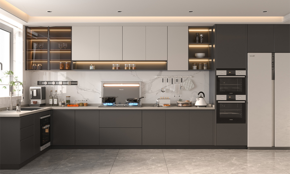 black luxury kitchen cabinet