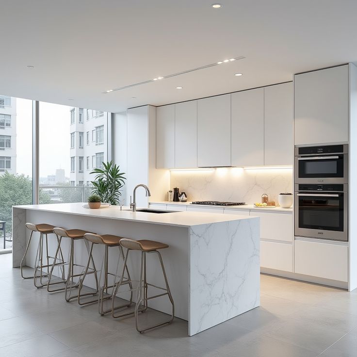 white plywood kitchen cabinet