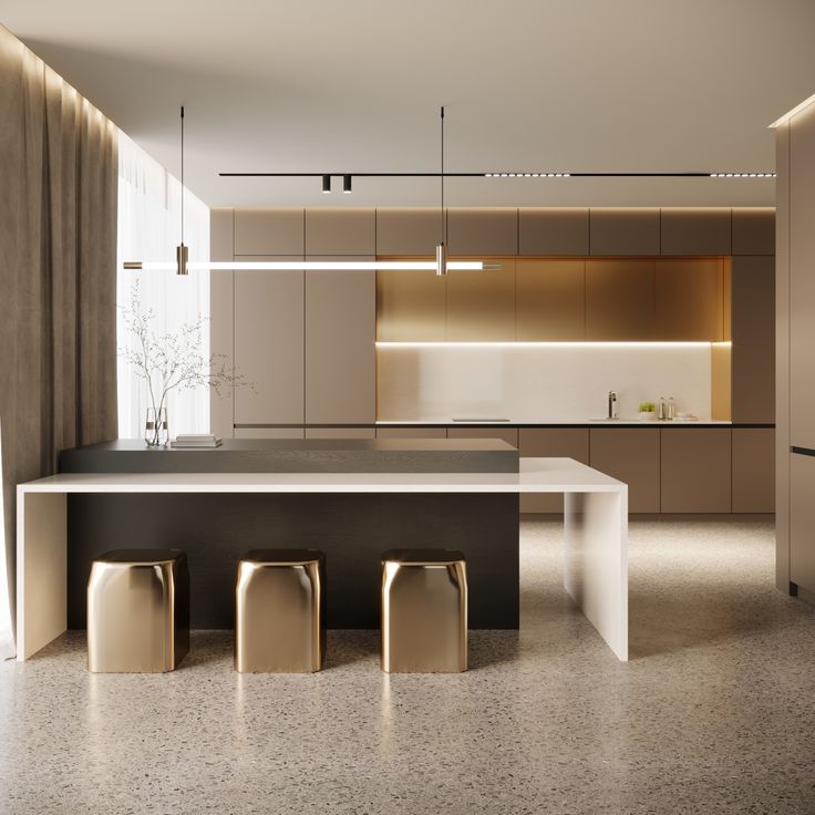 AIS Cabinet Professional-style kitchen with stainless steel countertop.