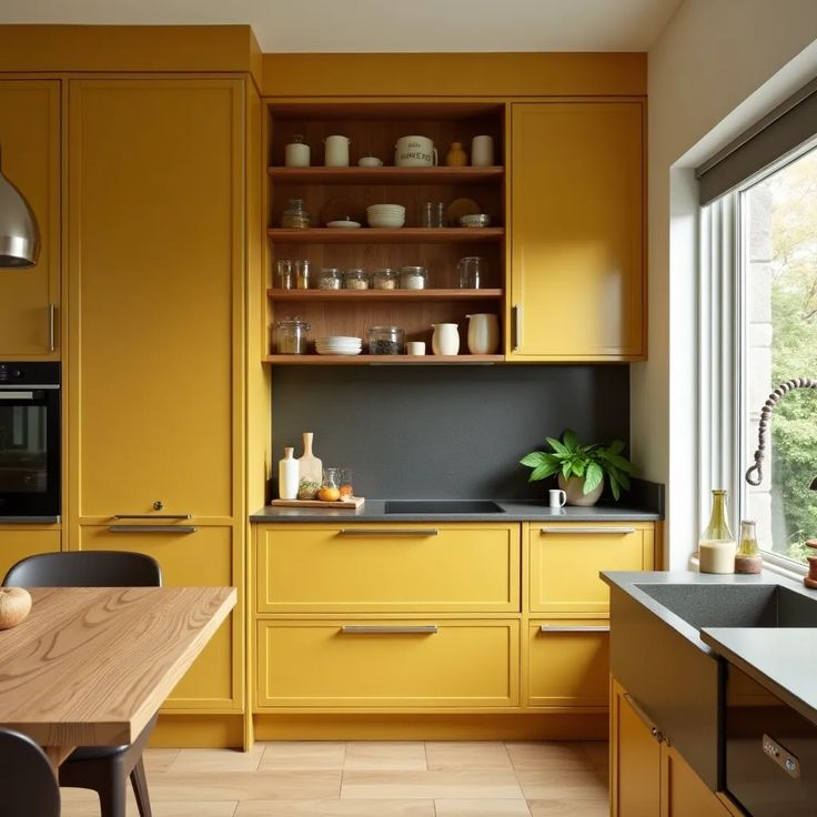 AIS Cabinet Vintage Yellow Cabinets for Retro Charm