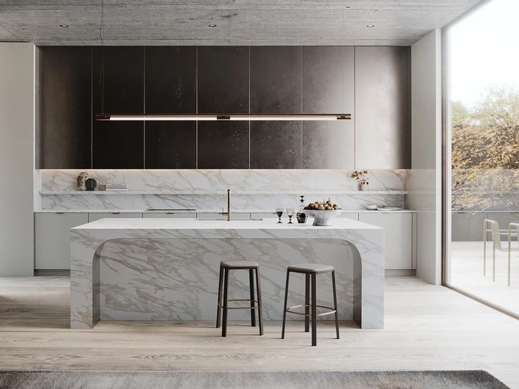 AIS Cabinet Sintered stone kitchen benchtop with matte finish in a modern villa.
